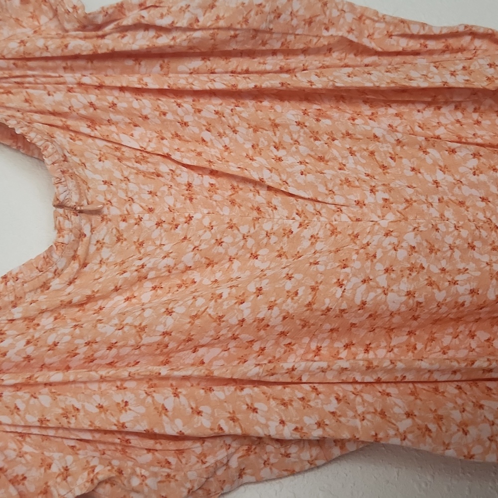 H&M: Off The Shoulder Orange And White Floral Dress - Picture 6 of 8